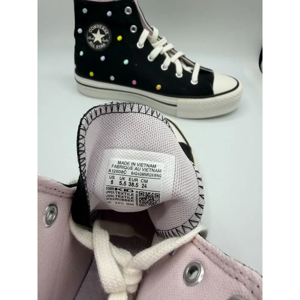 Converse CTAS Eva Lift (Big Kid) Platform, Black/Vintage White/Egret, 6 M US